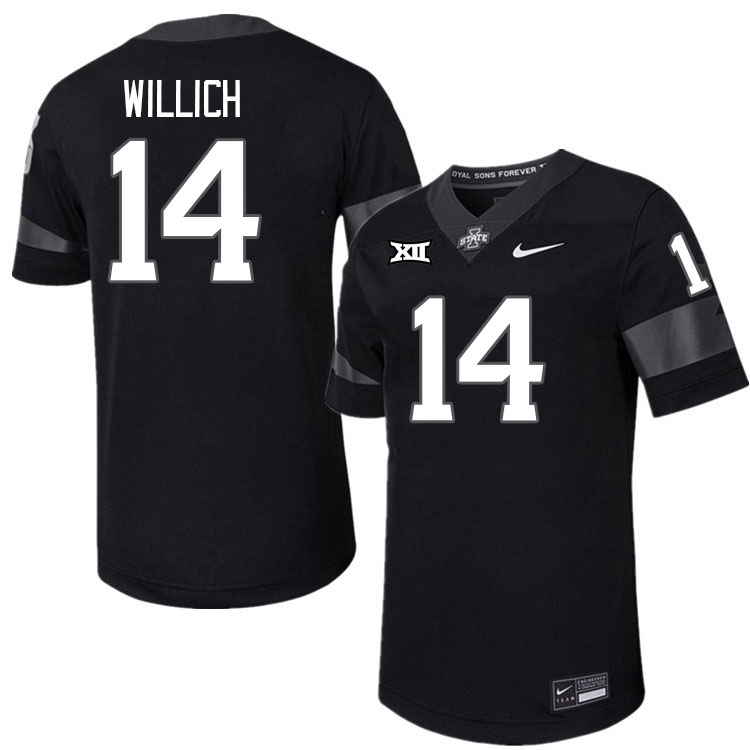 Men #14 Carson Willich Iowa State Cyclones College Football Jerseys Stitched-Black